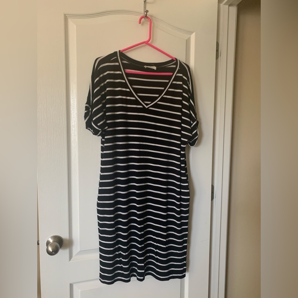 Black and White Striped Dress